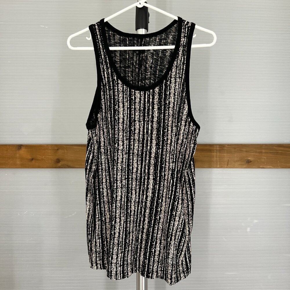 NWOT Rag & Bones Jeans Black White Abstract‎ Stripe Tank Top Sz S